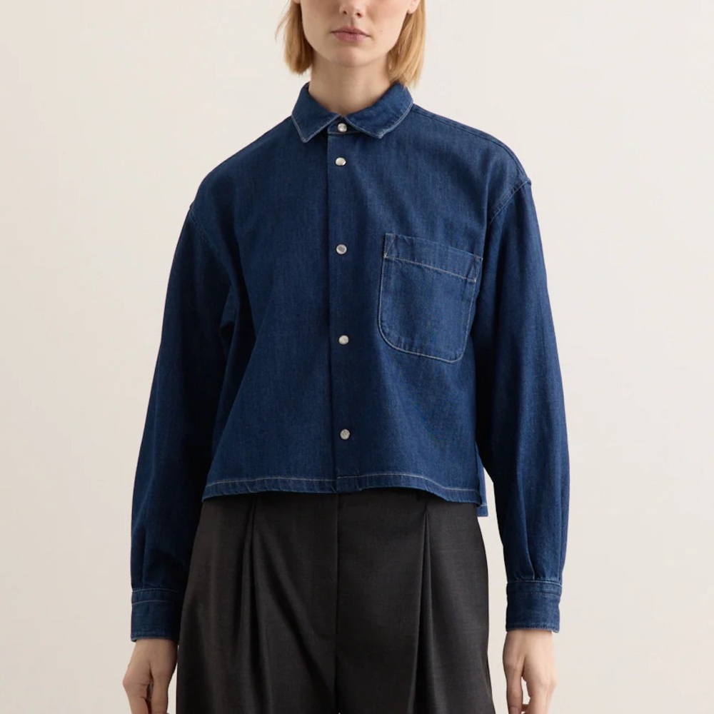 APC Samantha Denim Jacket/Shirt in Washed Indigo - Picture 5 of 11